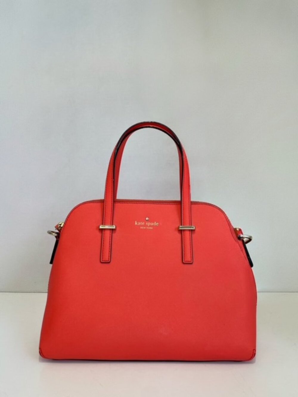 Kate Spade NY Cedar Street Maise Leather Satchel Orange with Gold Hardware